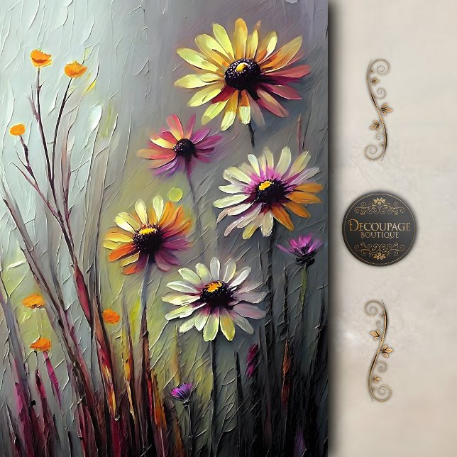 Abstract Meadow Daisy Decoupage Tissue Paper (Abstract Meadow Daisy Decoupage Tissue Paper)