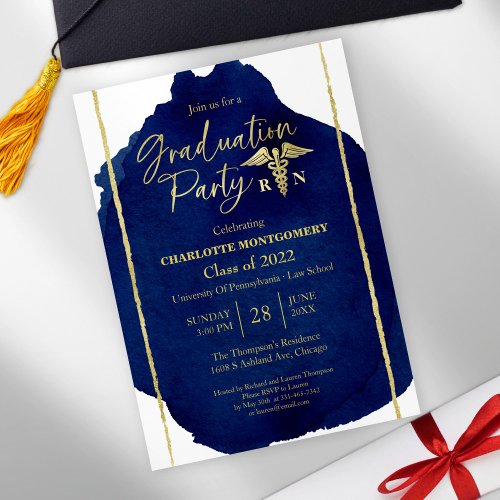 Abstract Medical Nursing School Graduation Party Invitation