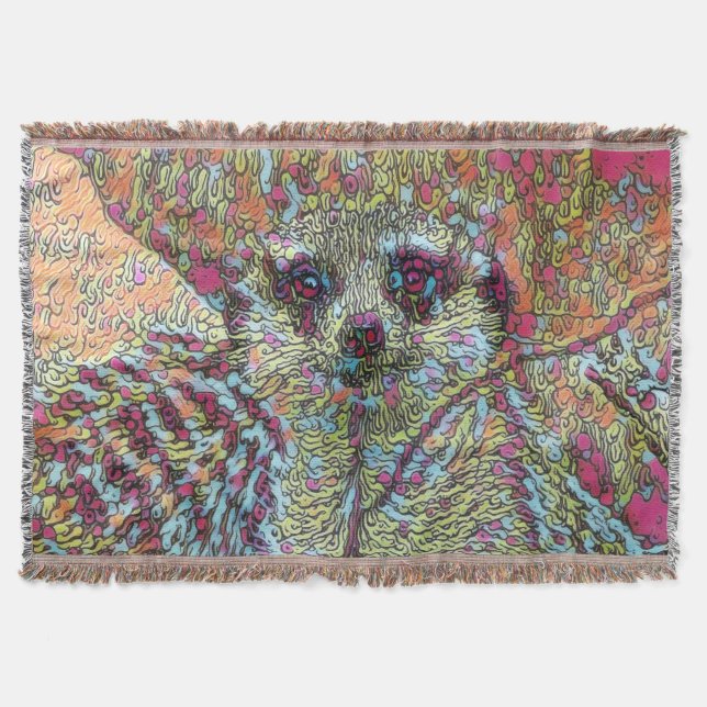 Abstract Meerkat Throw Blanket (Front)