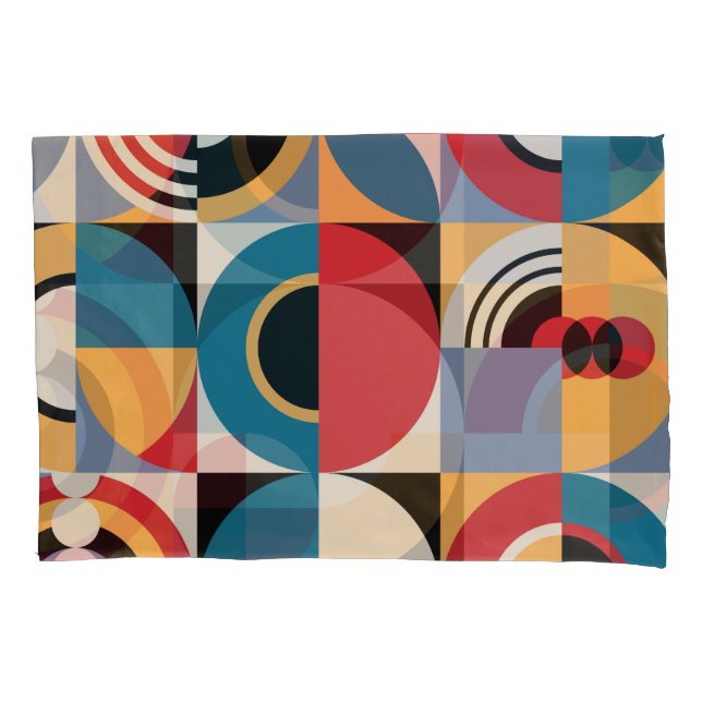 Abstract Memphis: Geometric Vintage Style. Pillow Case (Front)