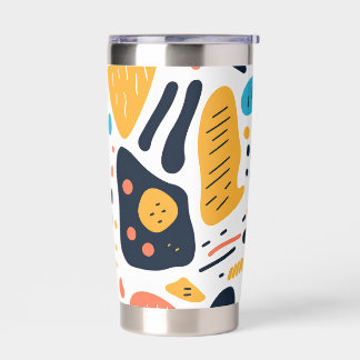 Abstract Memphis Style Organic Shapes Pattern Insulated Tumbler