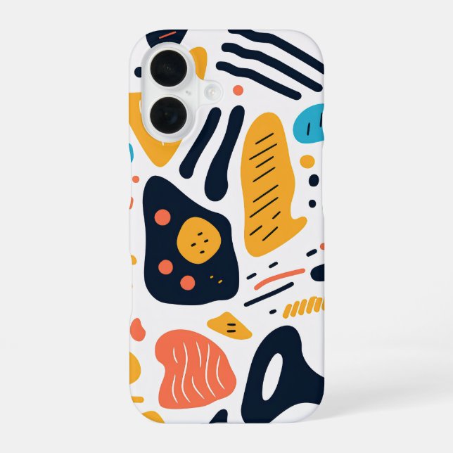 Abstract Memphis Style Organic Shapes Pattern Iphone Case (Back)
