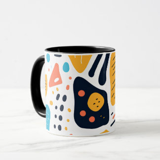 Abstract Memphis Style Organic Shapes Pattern Mug