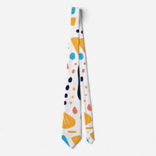 Abstract Memphis Style Organic Shapes Pattern Neck Tie