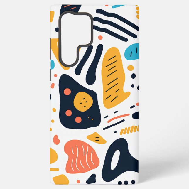 Abstract Memphis Style Organic Shapes Pattern Samsung Galaxy Case (Back)