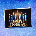 Abstract Menorah Happy Hanukkah Holiday Card<br><div class="desc">Holiday themed items designed by Umua. Printed and shipped by Zazzle or their affiliates.</div>