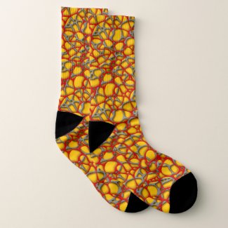Abstract mesh on yellow. socks