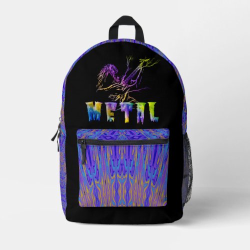  Abstract Metal Guitar Player  Printed Backpack