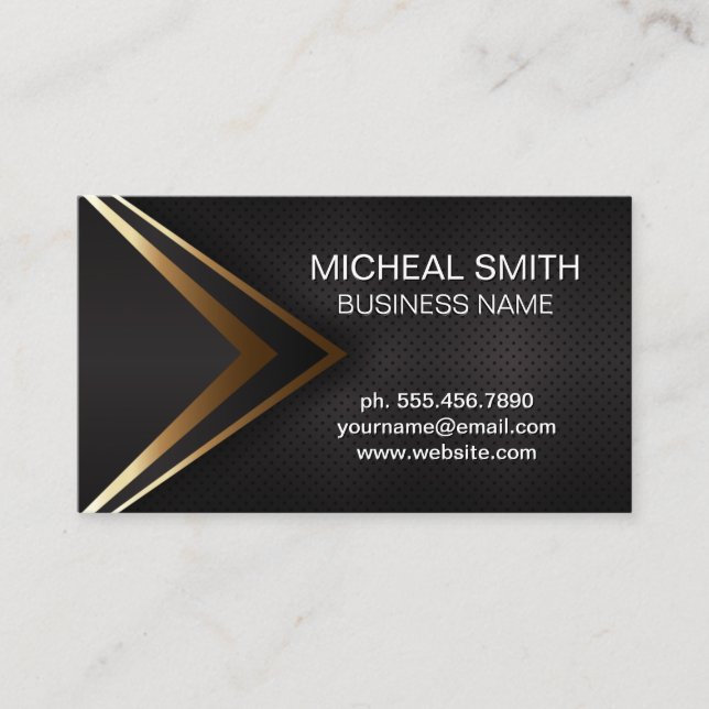 Abstract Metallic Texture Background Business Card (Front)