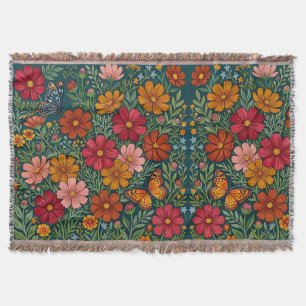 Abstract Mexican Cosmos Butterflies Blankets