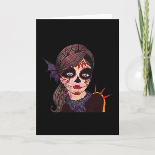 Abstract Mexican Day Of The Dead Woman Card