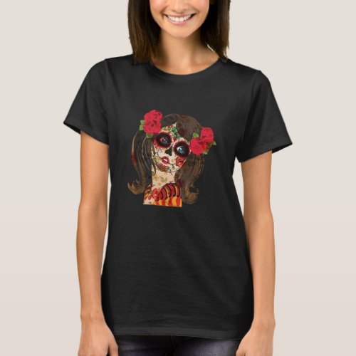Abstract Mexican Day Of The Dead Woman T_Shirt