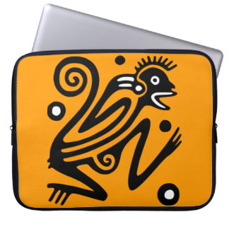Abstract Mexican Monkey Motif Laptop Sleeve