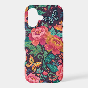 Abstract Mexican Peonies Butterflies iPhone Cases