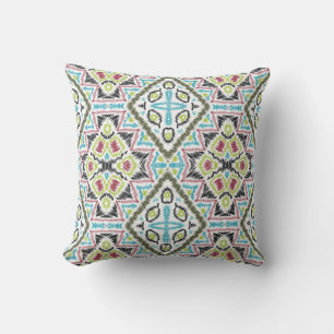 Abstract mexican tribal retro african ethno tradit throw pillow
