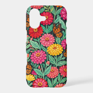 Abstract Mexican Zinnias Butterflies iPhone Cases