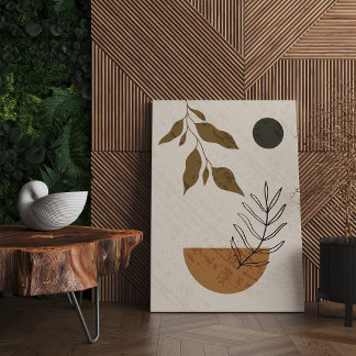 Abstract Mid Century Art, Neutral Tones Canvas Print