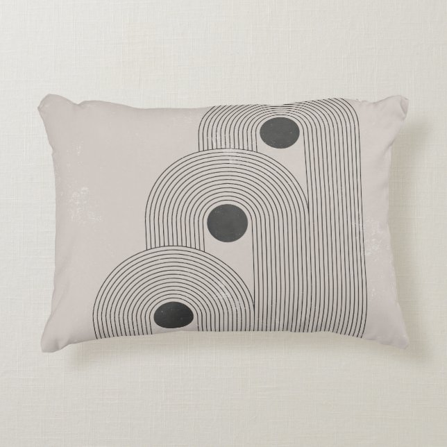 Abstract mid-century, geometric balance shapes accent pillow (Front)