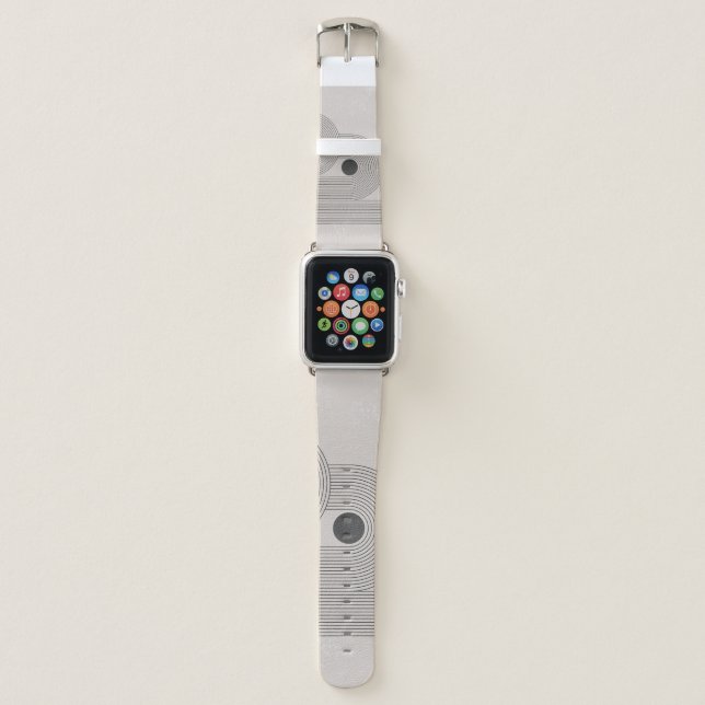 Abstract mid-century, geometric balance shapes apple watch band (Front)