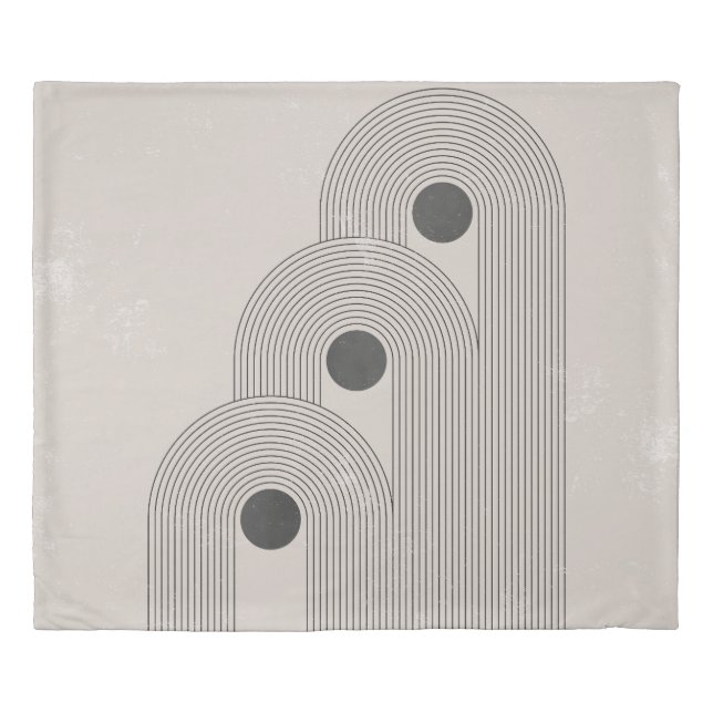 Abstract mid-century, geometric balance shapes duvet cover (Front)