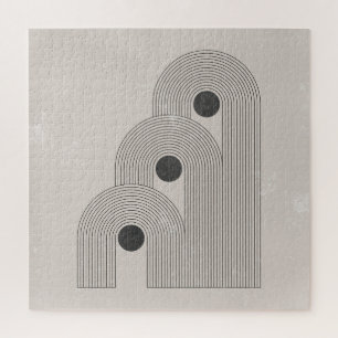 Abstract mid-century, geometric balance shapes jigsaw puzzle