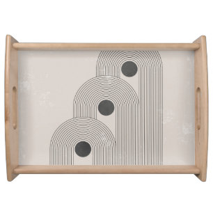 Abstract mid-century, geometric balance shapes serving tray