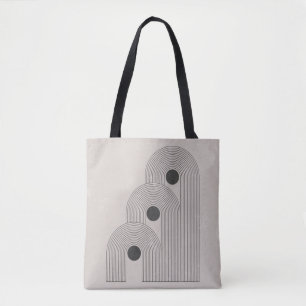 Abstract mid-century, geometric balance shapes tote bag