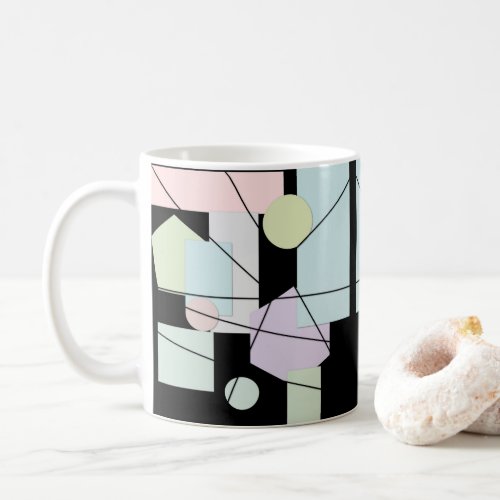 Abstract Mid century Geometric Print Cushion Coffee Mug
