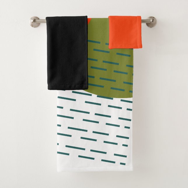 Abstract Mid-Century Modern  Bath Towel Set (Insitu)