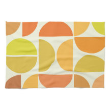 Abstract Mid century modern circles orange yellow