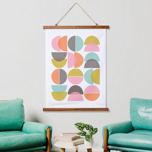 Abstract Mid_Century Modern Geometric Hanging Tapestry