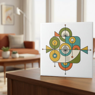 Abstract Mid-Century Modern Motif #1 ID1224 Ceramic Tile