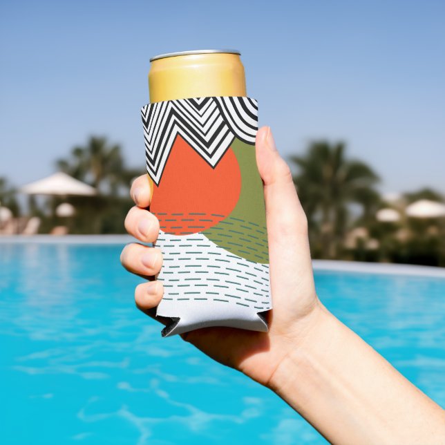 Abstract Mid-Century Modern  Seltzer Can Cooler (In Situ Pool)