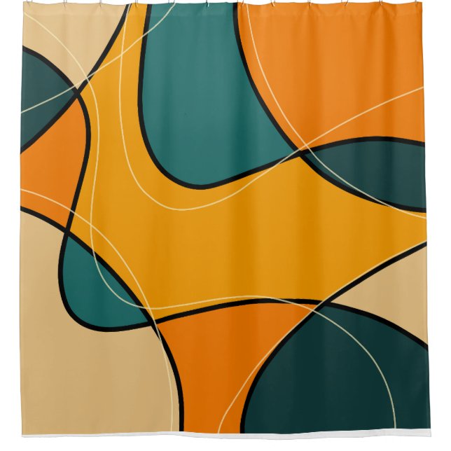 Abstract Mid Century Modern Shower Curtain (Front)