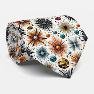 Abstract Mid Century Modern Starburst Diamond Neck Tie