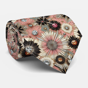 Abstract Mid Century Modern Starburst Diamond Neck Tie