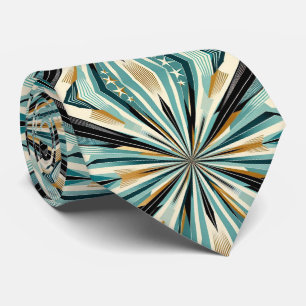 Abstract Mid Century Modern Starburst DIamond Neck Tie