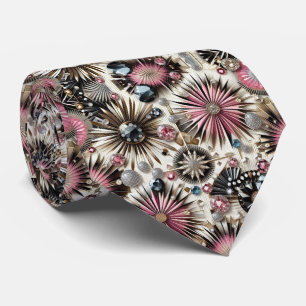 Abstract Mid Century Modern Starburst Diamond Neck Tie