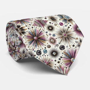 Abstract Mid Century Modern Starburst Diamond Neck Tie