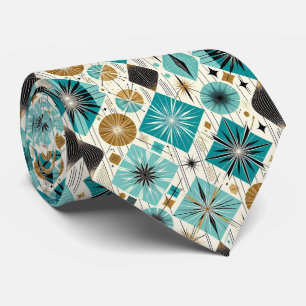 Abstract Mid Century Modern Starburst DIamond Neck Tie