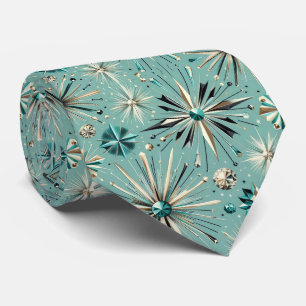 Abstract Mid Century Modern Starburst Diamond Neck Tie