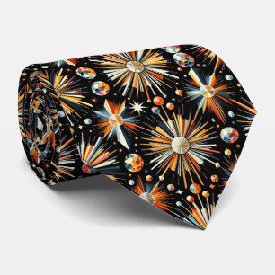 Abstract Mid Century Modern Starburst Diamond Neck Tie