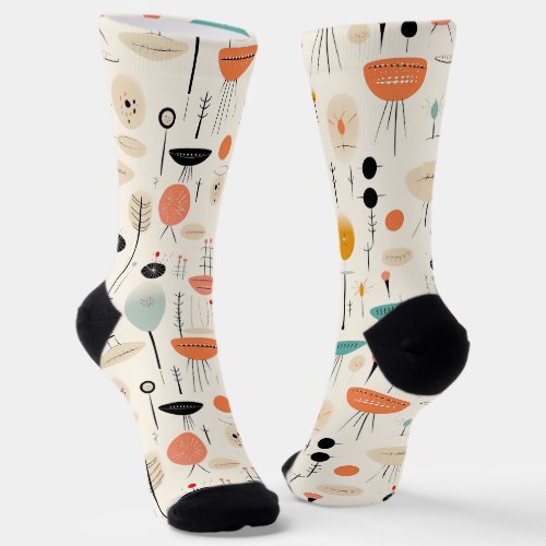 Abstract Mid_Century Pattern  Socks