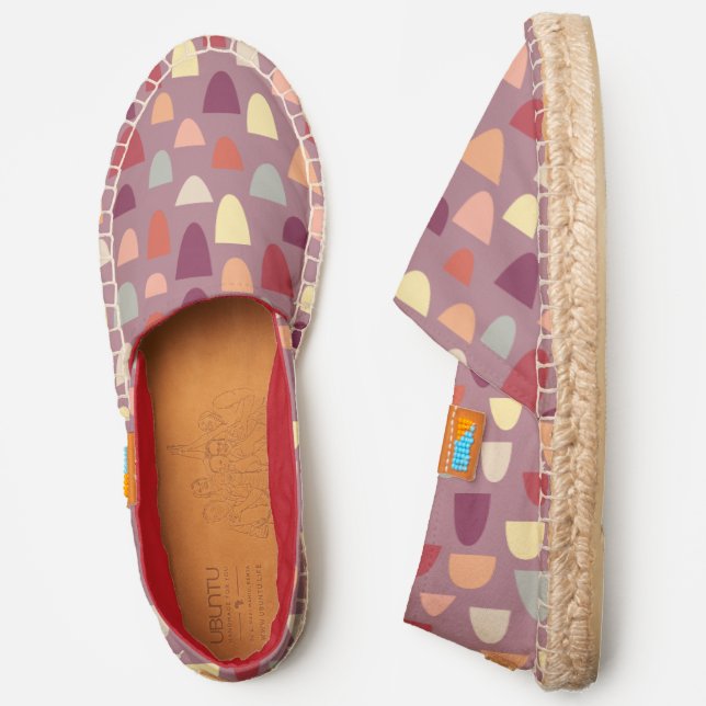 Abstract Mid-Century Pink Pastel Espadrilles (Side)