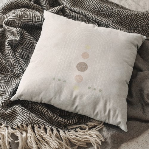Abstract mid century pinkish throw pillow