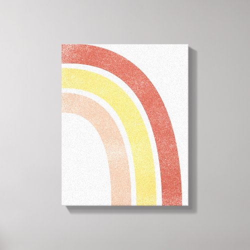 Abstract mid century rainbow canvas print