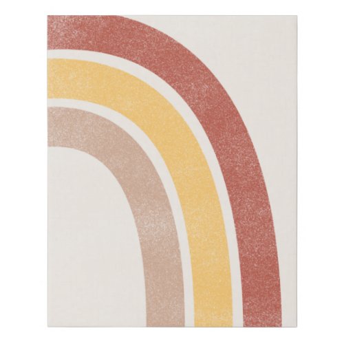 Abstract mid century rainbow faux canvas print