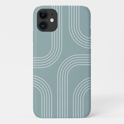 Abstract Mid Century style line art  iPhone 11 Case