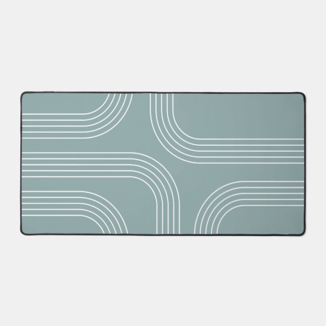 Abstract Mid Century style line art  Desk Mat (Front)