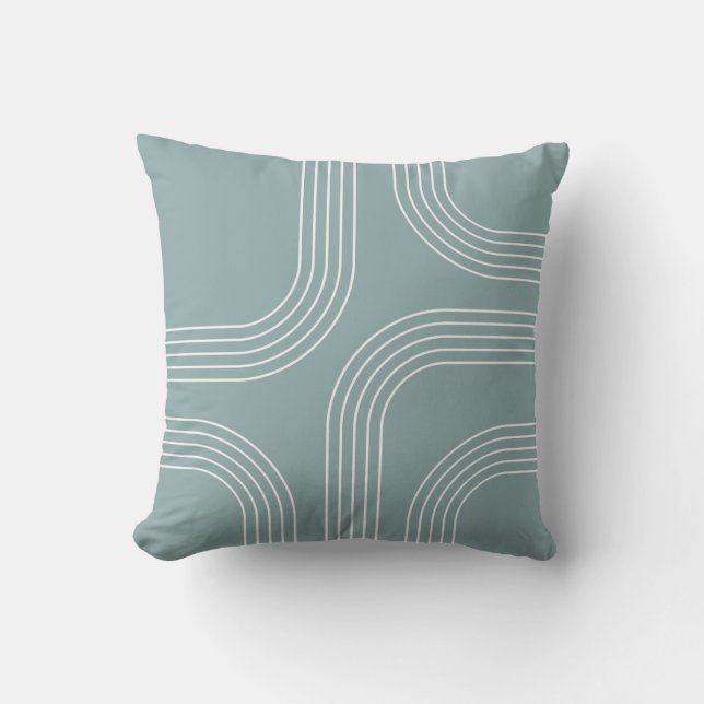 Abstract Mid Century style line art Throw Pillow (Front)